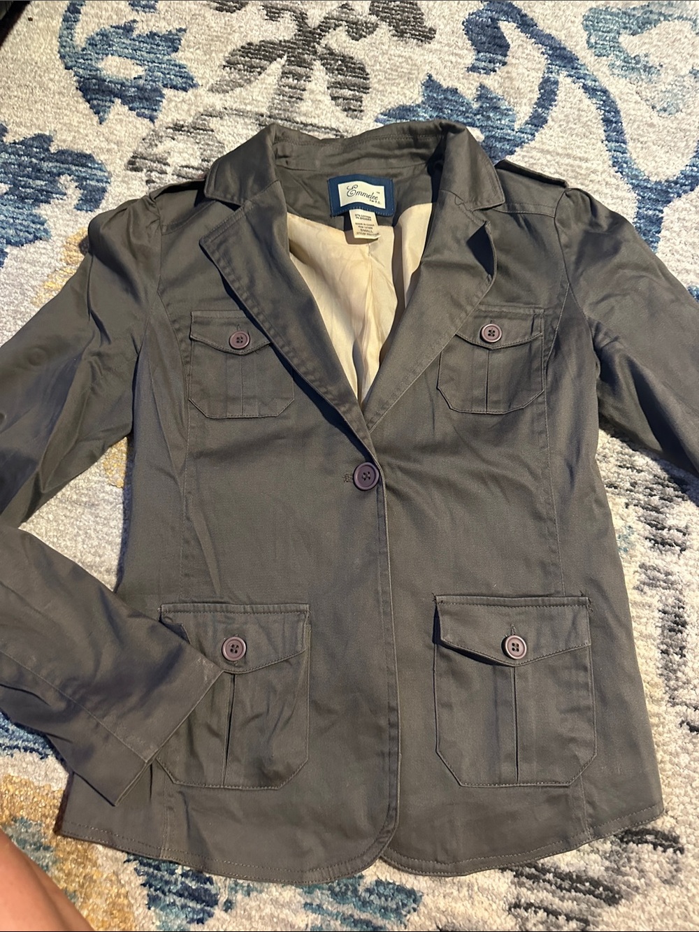 Emmelee for F.C. Olive Green Utility Blazer jacket small